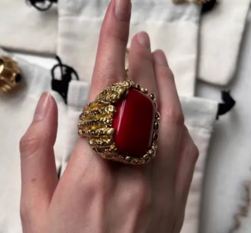 Arylic Allow Copper Open Ring (red2) image 0