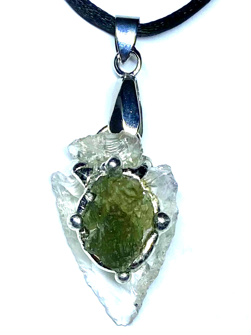 Moldavite Arrowhead Pendant image 0