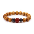 Palo Santo Crown Chakra Bangle w/Red Jasper image 0