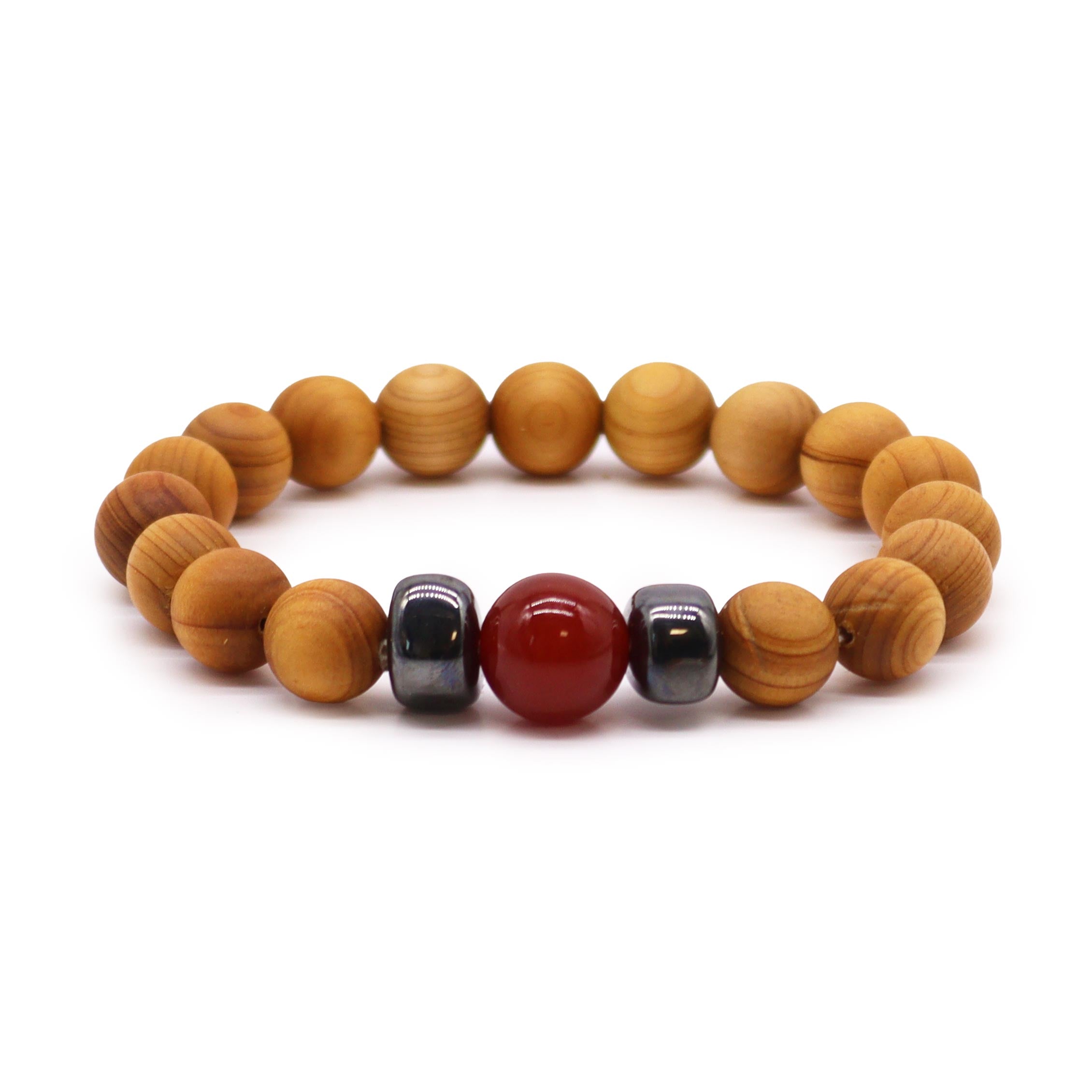 Palo Santo Crown Chakra Bangle w/Red Jasper image 0