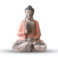 Vintage Orange Hand Carved Buddha Statue - 40cm - Teaching Transmission image 0