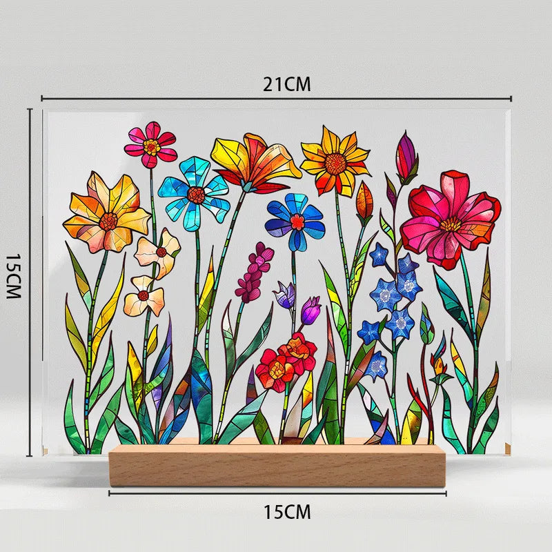 Elegant Style Flower Acrylic Wood Stand image 12