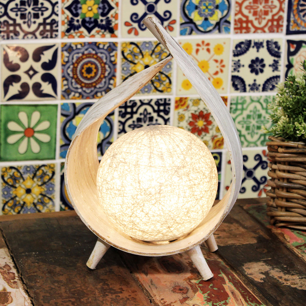 Natural Coconut Lamp - Whitewash Wrapover image 2