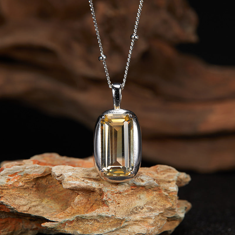 Citrine Amethyst Ring Necklace s925 image 6