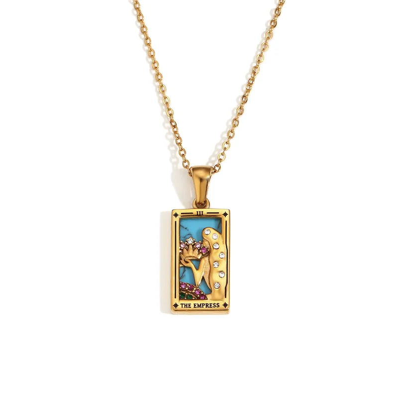 Tarot Pendants Necklace 18k Gold Plated Stainless Steel image 5