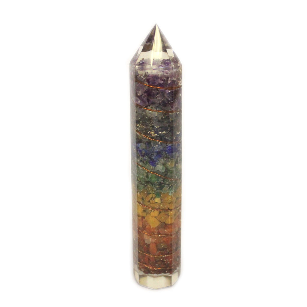 Orgonite Power Wand 15cm Copper & Gem Chips image 0