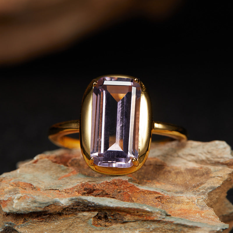 Citrine Amethyst Ring Necklace s925 image 8