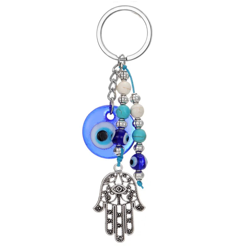 Devil'S Eye Palm Alloy Glass Plating Bag Keychain image 3