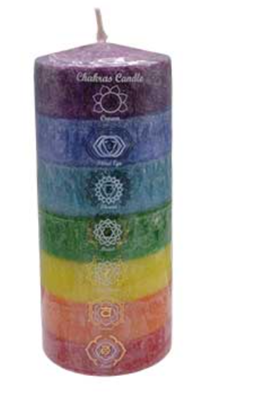 7 Chakra Pilar Candle 3" x 6" image 0