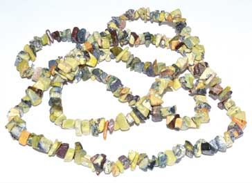 (11) Yellow Turquoise Chip Necklace 32" image 0