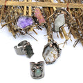 Vintage Style Simple Style Geometric Natural Stone Open Ring image 0
