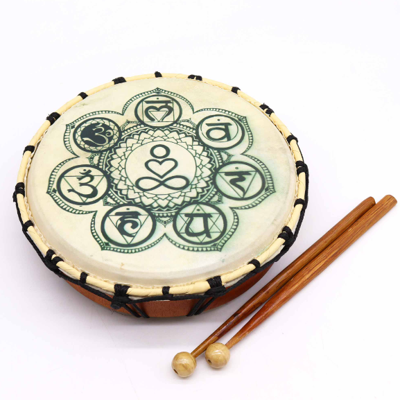 Shamanic Drum with Two Sticks - 30cm Hamsa image 3